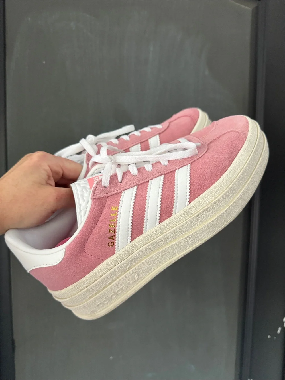 Light pink adidas gazelle